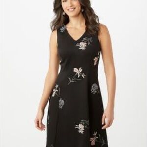 Roz and Ali Floral Cocktail Black Dress